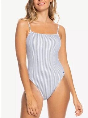 NWOT Roxy Juniors' Striped Coastal Escape One-Piece Swimsuit Size XL